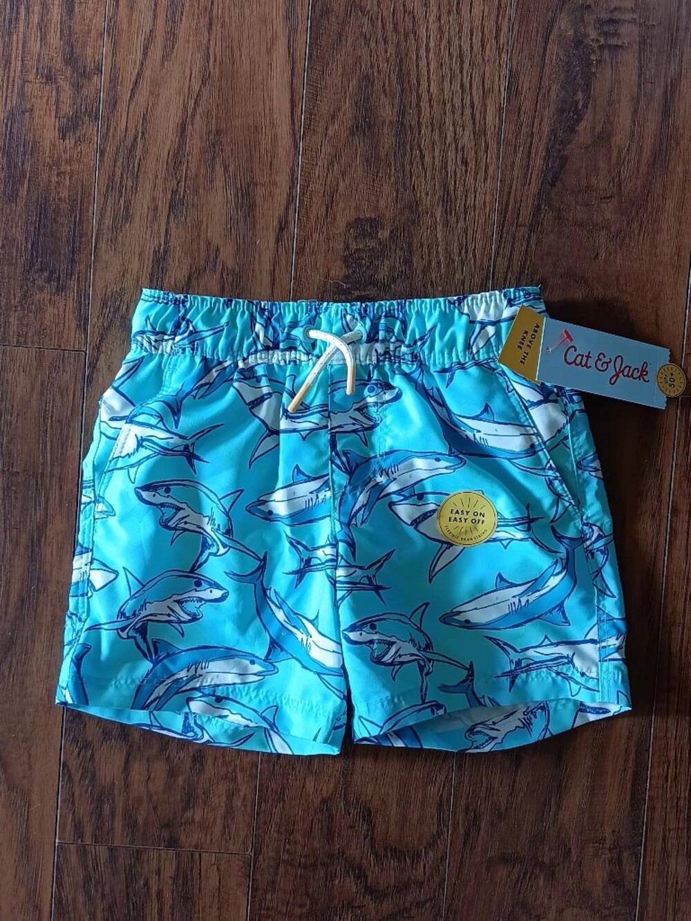 Boys' Shark Swim Trunks - Cat & Jack, Aqua Blue in size XS (4T/5T)
